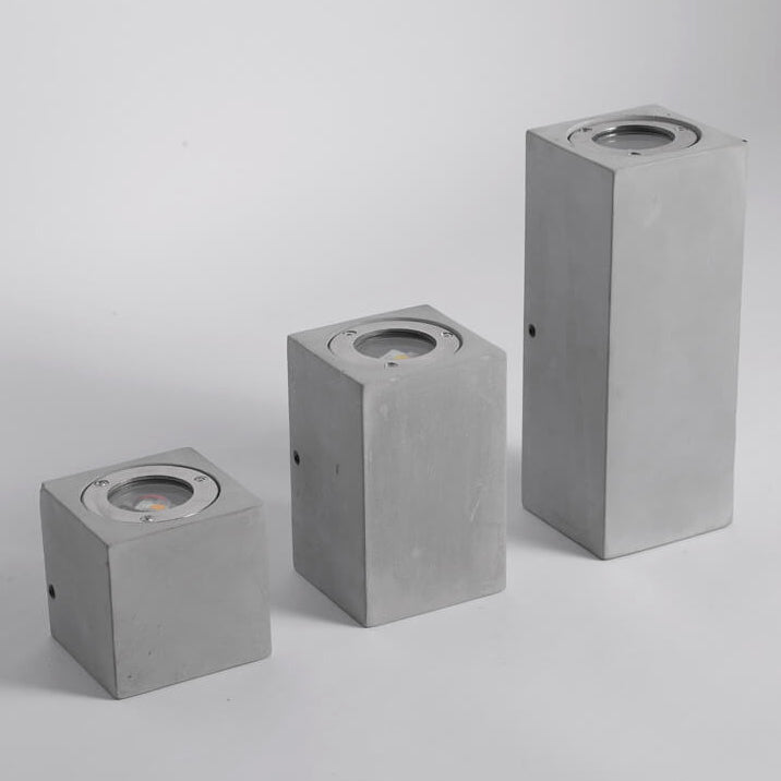 Industrial Cement Square Outdoor 1-Light Waterproof Wall Sconce Lamp Lumendat