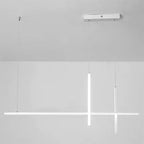 Modern Minimalist LED Linear Chandelier – Black & White, Adjustable Length Lumendat