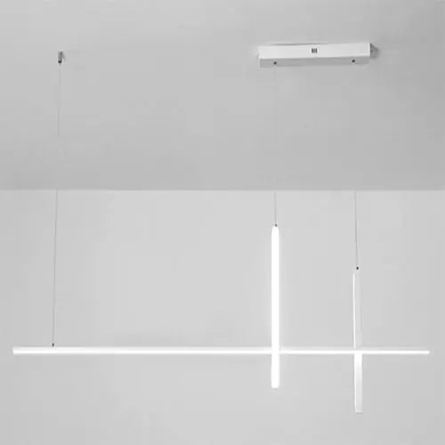 Modern Minimalist LED Linear Chandelier – Black & White, Adjustable Length Lumendat