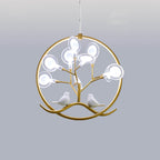 Nordic Metal Circular Bird Branch 9-light Chandelier BulbSquare