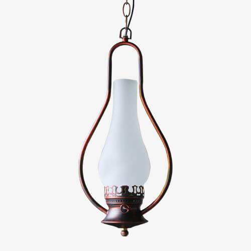 Vintage Kerosene Cracked Glass Shade 1-light Pendant Light BulbSquare