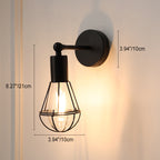 Traditional Vintage Cage Iron 1-Light Wall Sconce Lamp For Living Room Lumendat