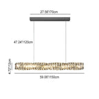 Modern Simplicity Stainless Steel Crystal Strip LED Island Light Pendant Light for Dining Room BulbSquare