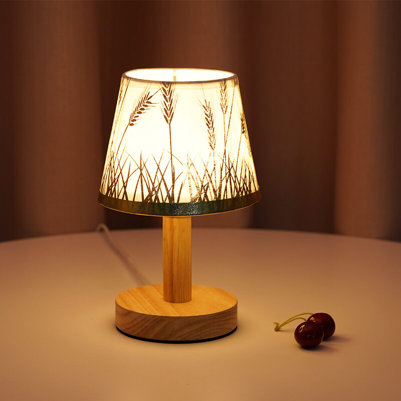 Vintage Linen Drum Shade 1-Light LED Table Lamp Lumendat