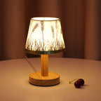 Vintage Linen Drum Shade 1-Light LED Table Lamp Lumendat