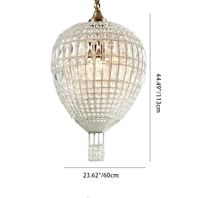 Modern Art Deco Hot Air Balloon Shaped Iron Crystal 1/3/6 Light Chandelier for Living Room