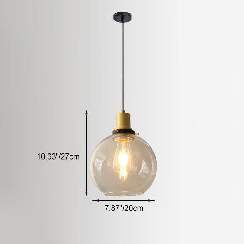 Vintage Minimalist Semi-circular Cone Cup Iron Glass 1-light Pendant Light BulbSquare