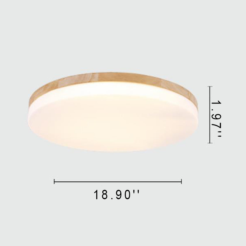 Lumendat Modern Acrylic Shade Round Log LED Flush Mount Light Lumendat