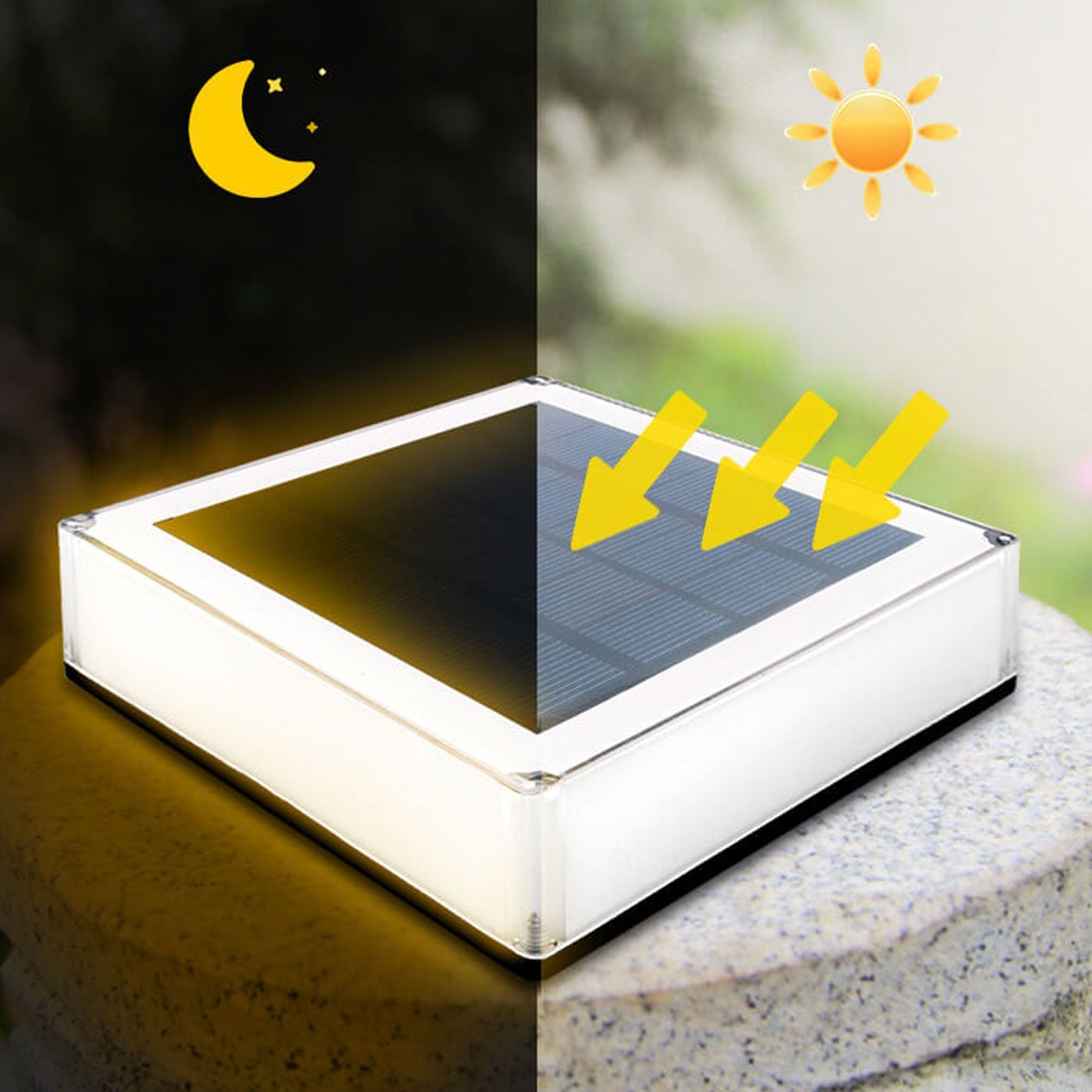 Modern Solar RGB Square Post Head Light Outdoor Garden Landscape Light Lumendat