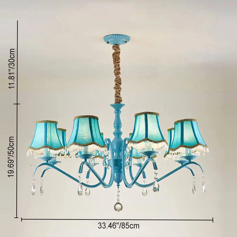 Modern Creative Cone Iron Crystal Fabric 5/6/8 Light Chandelier Lumendat