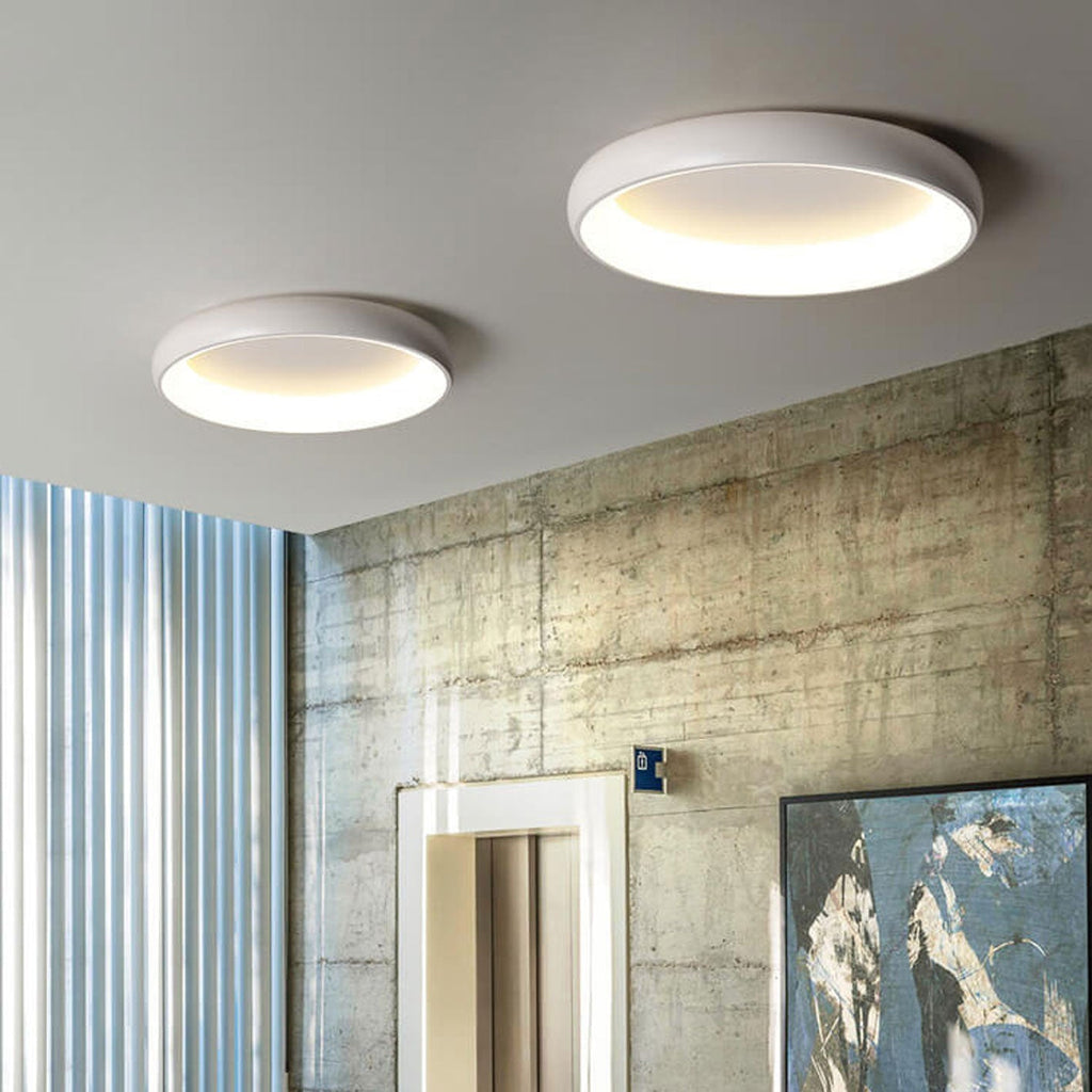 Modern Minimalist Round Aluminum Acrylic LED Flush Mount Ceiling Light Lumendat