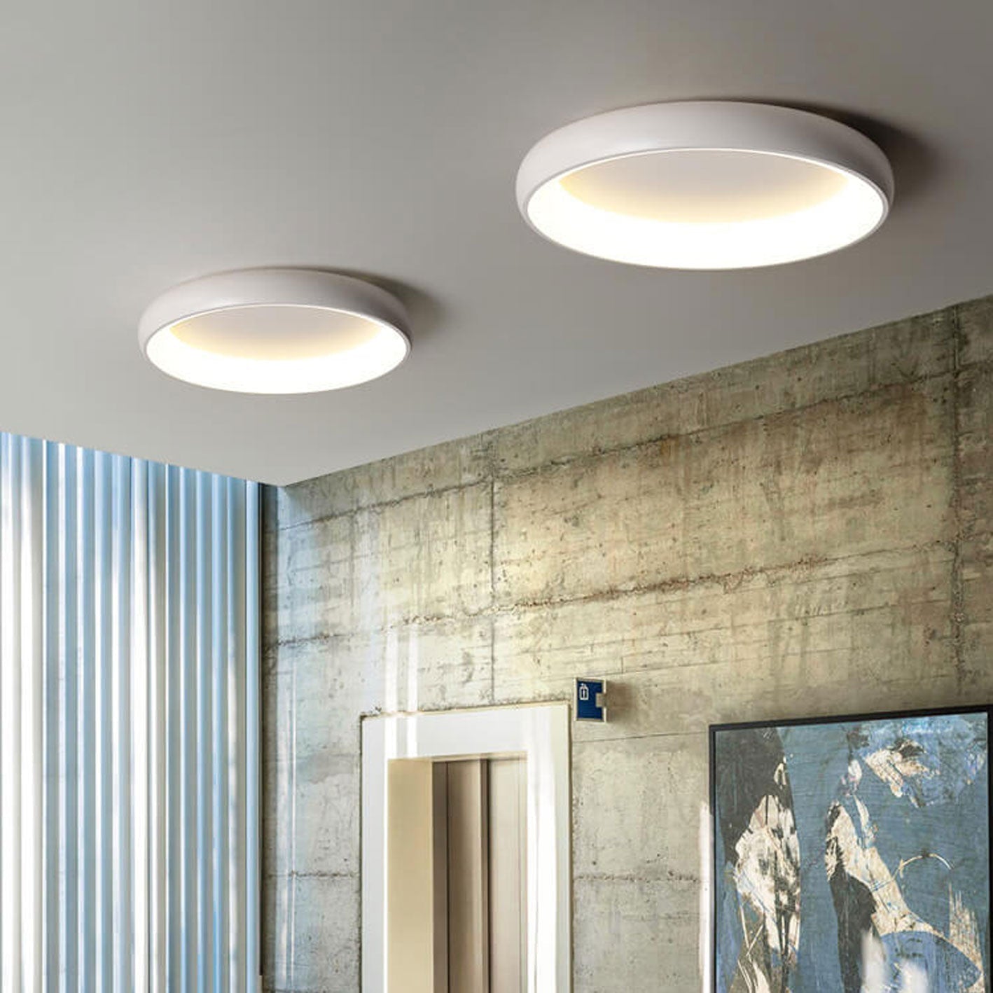 Modern Minimalist Round Aluminum Acrylic LED Flush Mount Ceiling Light Lumendat