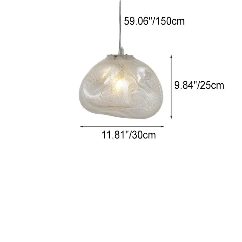 Modern Shaped Glass 1-light Cloud Suspension Pendant Light Lumendat