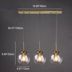 Contemporary Nordic Copper Spherical Glass Shade 1/3/5-light Island Light Chandelier for Dining Room Lumendat