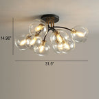 Modern Light Luxury Glass Magic Bean Round 4/6/8 Light Semi-Flush Mount Ceiling Light Lumendat