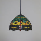 European Tiffany Dragonfly Stained Glass 1-Light Pendant Light