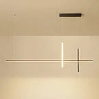Modern Minimalist LED Linear Chandelier – Black & White, Adjustable Length Lumendat