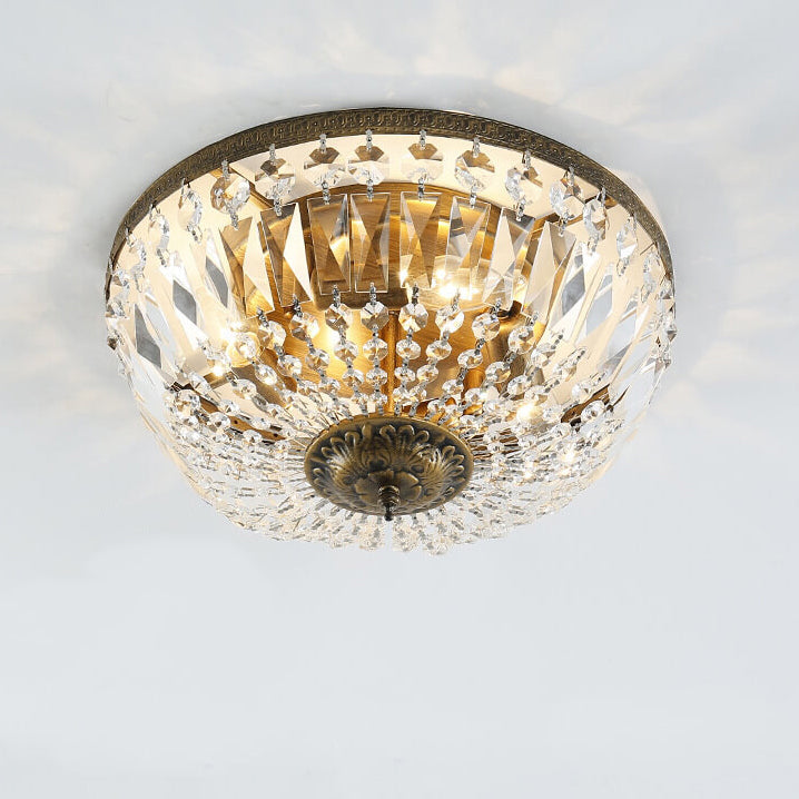 Vintage Round Crystal 4/6 Light Flush Mount Ceiling Light Lumendat
