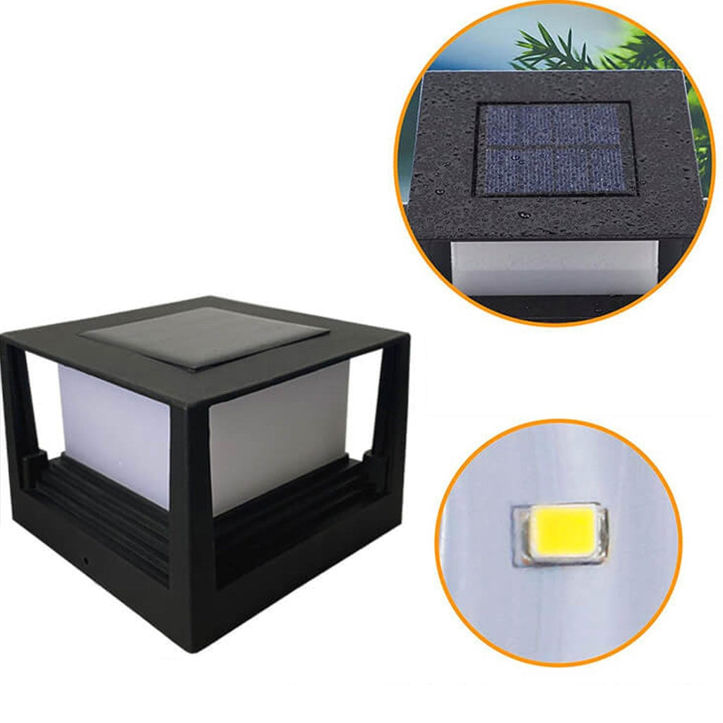 Outdoor Solar Pillar Head Light Square Pillar Head Light Garden Light Lumendat