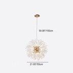 Contemporary Scandinavian Dandelion Metal Crystal 8/9/12/16 Light Chandelier for Bedroom Lumendat
