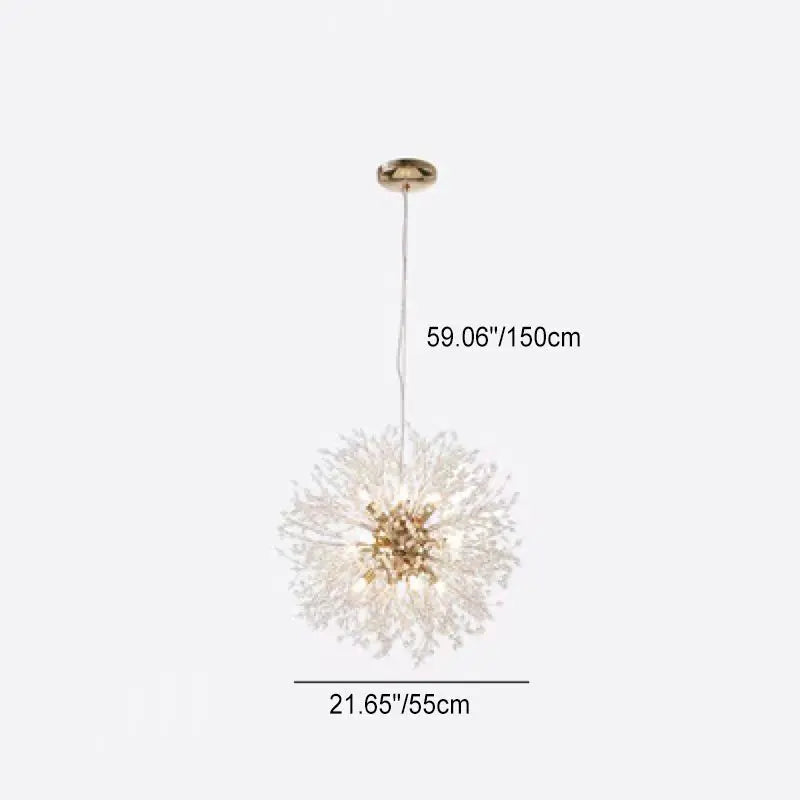 Contemporary Scandinavian Dandelion Metal Crystal 8/9/12/16 Light Chandelier for Bedroom Lumendat
