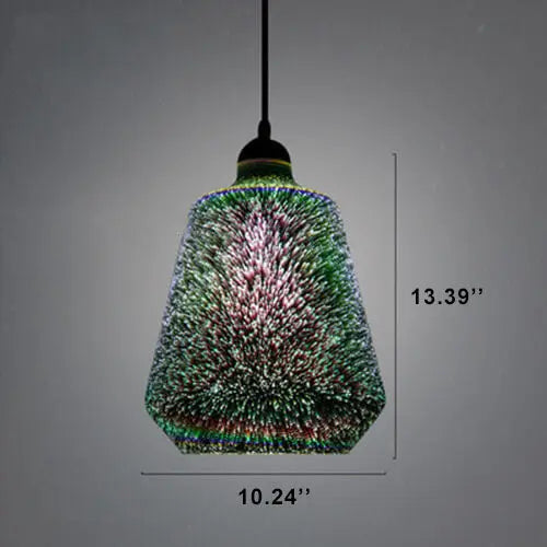 Modern Creative 3d Stained Fireworks Glass Jar 1-light Pendant Light Lumendat