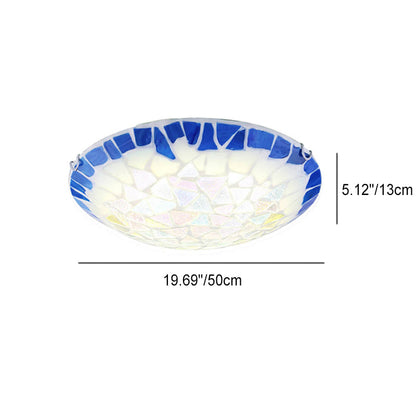 Vintage Creative Mediterranean Shell Design Dome 2/3/4-Light Flush Mount Ceiling Light