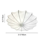Nordic Minimalist White Beige Round Faux Silk 1/3/5-Light Flush Mount Light Lumendat