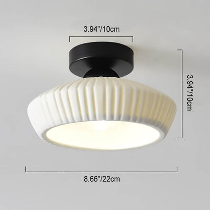 Modern Light Luxury Ceramic Disc 1-light Semi-flush Mount Lighting