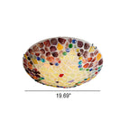 European Rustic Tiffany Hardware Glass Shell 1-Light Flush Mount Lighting