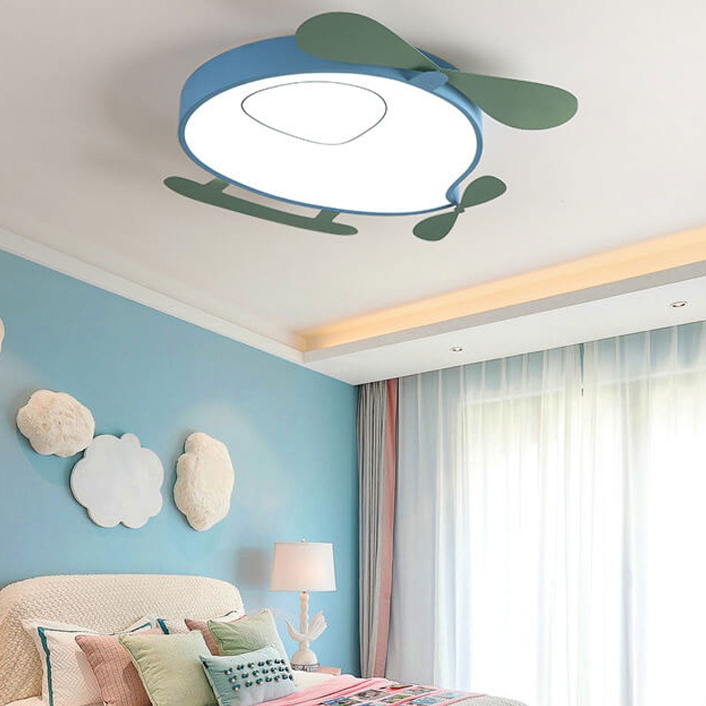 Lumendat Cartoon Creative Colorful Aircraft LED Eye Protection Kids Flush Mount Ceiling Light Lumendat