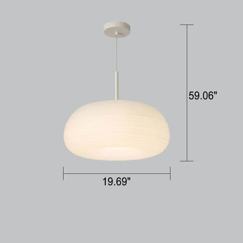 Modern Minimalist Pure White Round Iron Pe LED Pendant Light BulbSquare