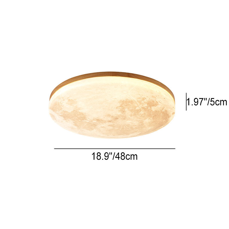 Nordic Minimalist Moon Round Pvc LED Flush Mount Ceiling Light