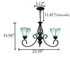 European Creative Tiffany Glass 3/5/6/8 Lights Chandelier BulbSquare
