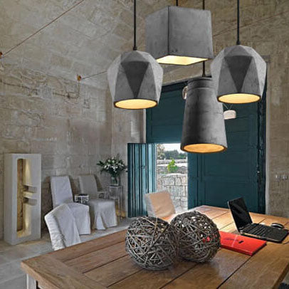 Industrial Simplicity Cement Geometric 1-light Pendant Light BulbSquare