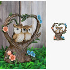 Creative Garden Solar Night Light Heart-shaped Resin Bird Outdoor LED Ornament Light Lumendat