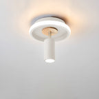 Contemporary Industrial Iron Barrel Spotlight 1-light Flush Mount Light