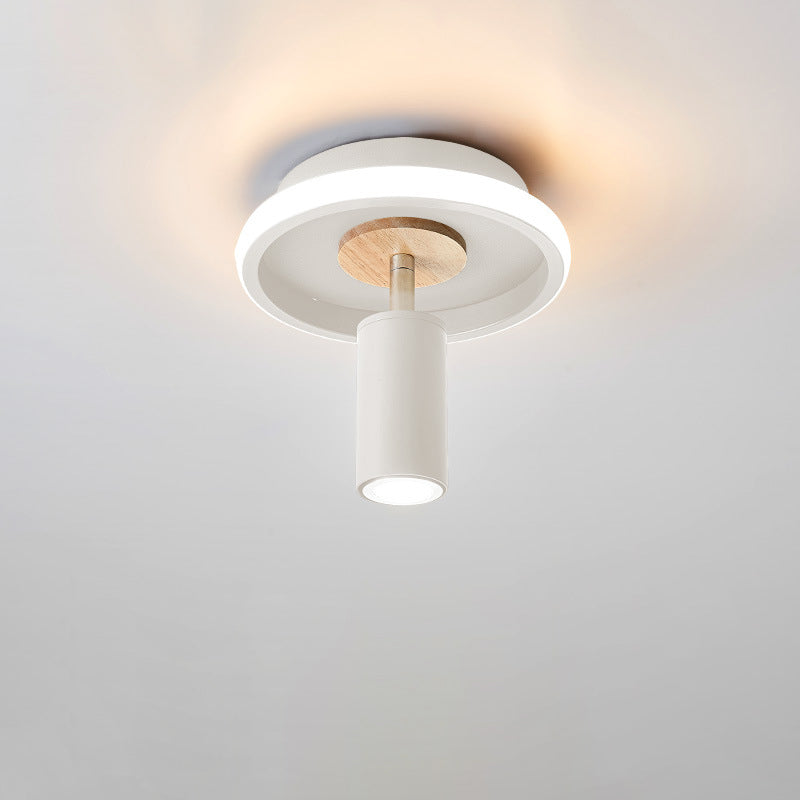 Contemporary Industrial Iron Barrel Spotlight 1-light Flush Mount Light
