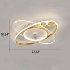 Lumendat Modern Creative Planet Star Effect LED Flush Mount Ceiling Fan Light Lumendat