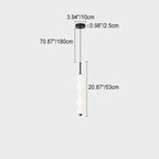 Nordic Creative Brass Spherical Glass Long Strip LED Pendant Light BulbSquare