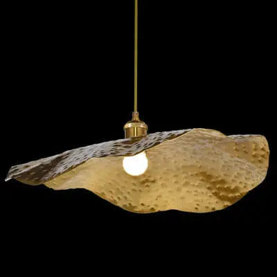 Modern Golden Bronze Color Lotus Leaf Shape 1-light Pendant Light Lumendat