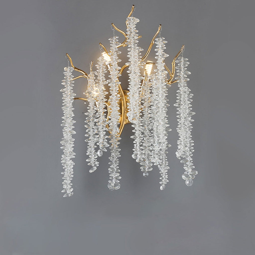 Modern Light Luxury Tree Branch Crystal 3-Light Wall Sconce Lamp Lumendat