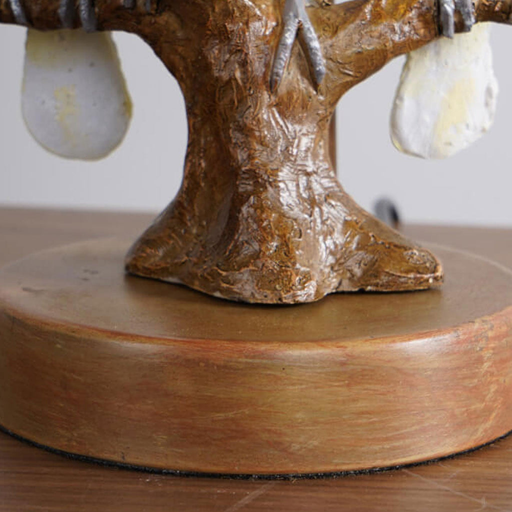 Nordic Leaf Fabric Resin Bird Design 1-Light Table Lamp Lumendat