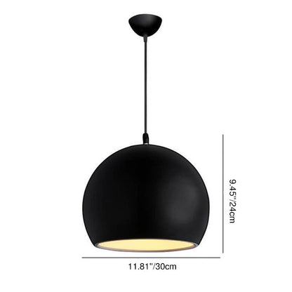 Modern Solid Color Round Head Iron 1-Light Pendant Light