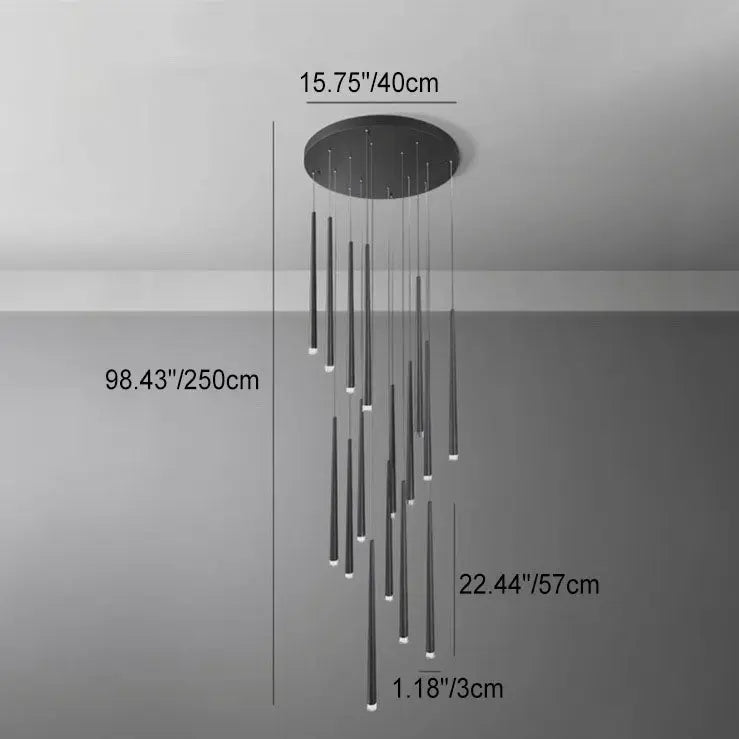 Modern Minimalist Tapered Tube Iron Acrylic LED Island Light Chandelier BulbSquare