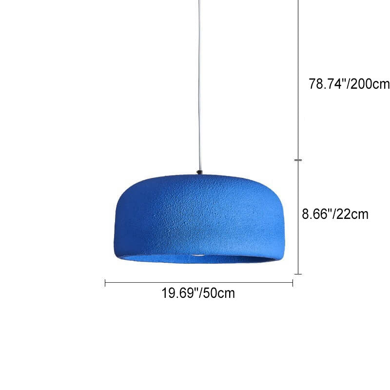 Japanese Minimalist Matte Texture Resin Dome 1-light Pendant Light BulbSquare