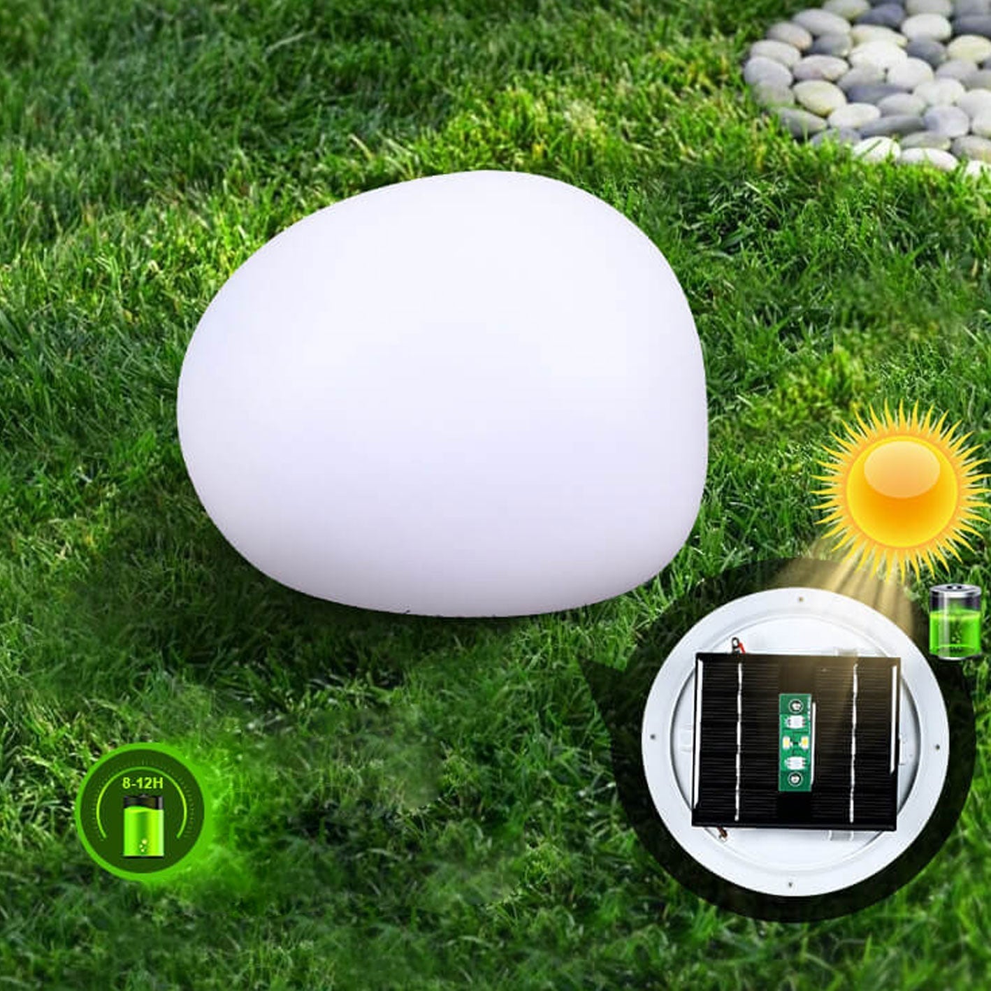 Solar Waterproof PE Spherical LED Outdoor Decorative Lawn Light Lumendat