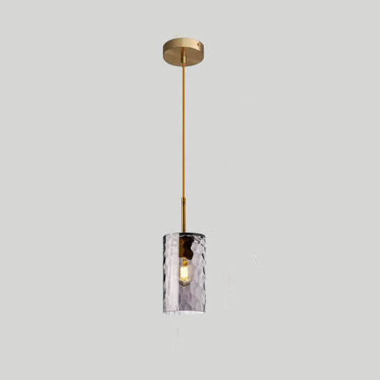 Nordic Water Ripple Glass 1-light Cylinder Pendant Light