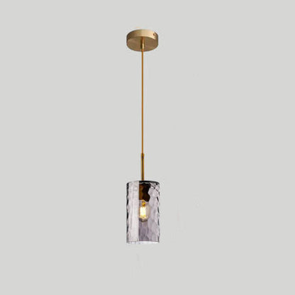 Nordic Water Ripple Glass 1-light Cylinder Pendant Light