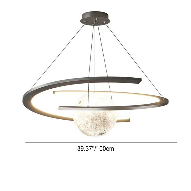 Lumendat Nordic Minimalist Kids Wrought Iron Planet LED Chandelier Lumendat
